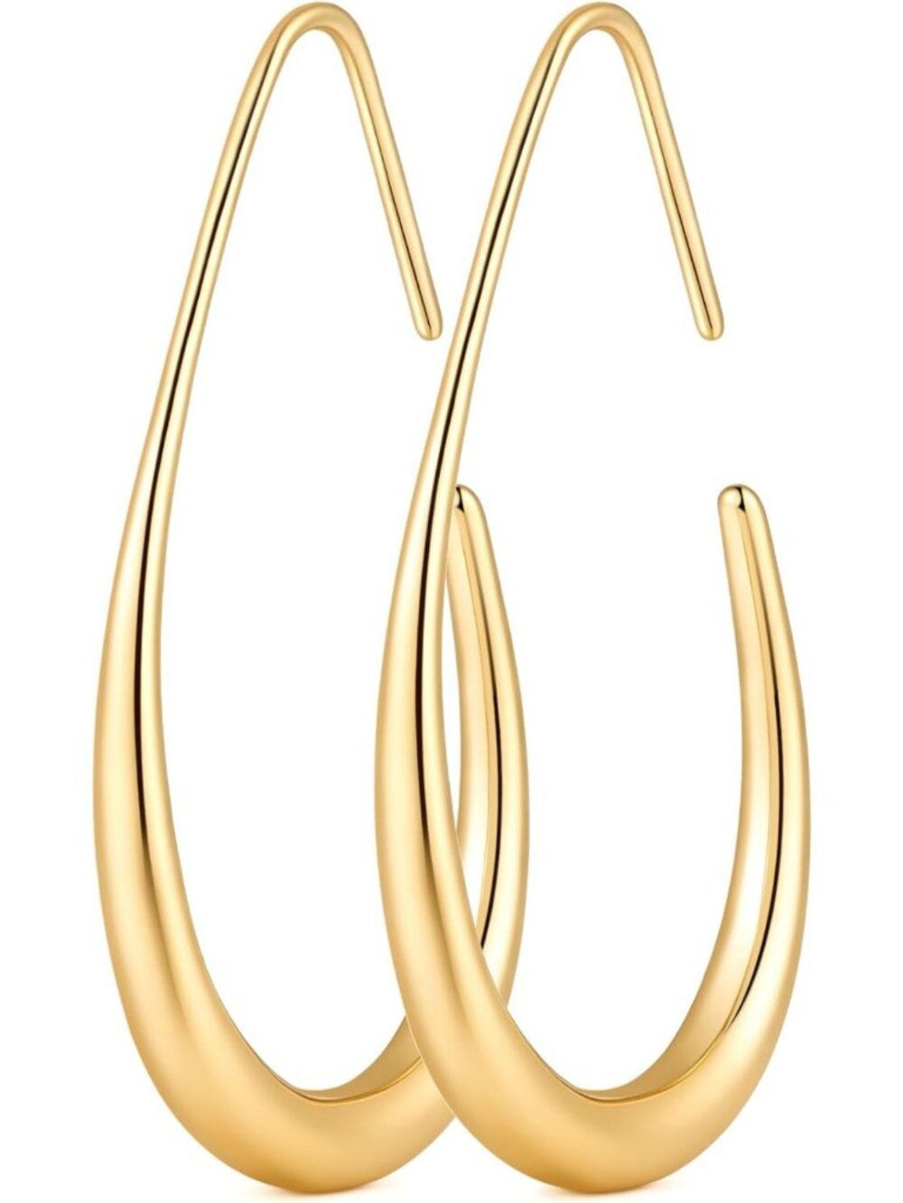 Elegant 14K Gold Teardrop Hoop Earrings for Women | Stylish & Versatile Jewelry